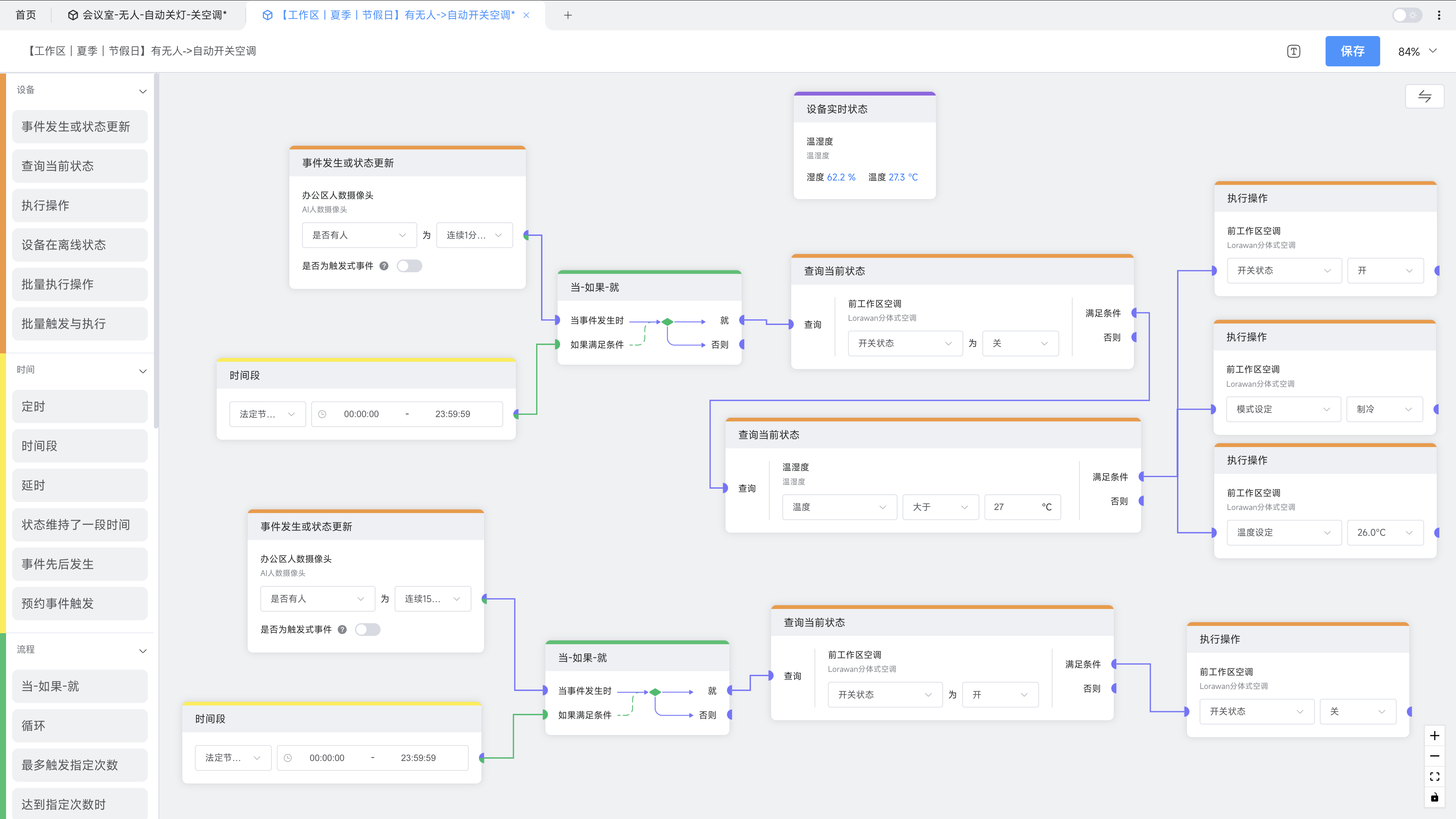 节能策略执行界面，展示自动生成的节能策略和执行效果分析